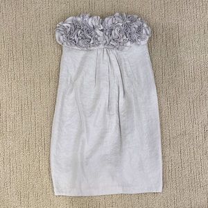 Aqua silver dress with rosette detailing